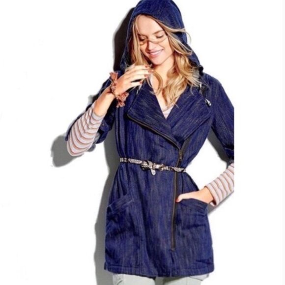 Cabi Adventure Anorak Hooded Cotton Jacket Style 5100 Indigo Blue Sz S - Picture 2 of 14